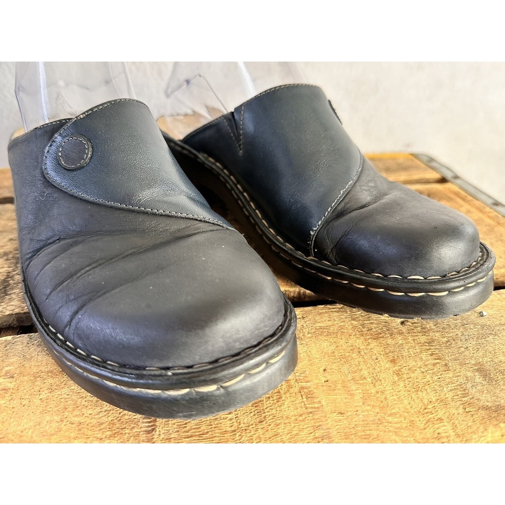 Josef Seibel Comfort Mules Leather Slip On Womens 7.5 Blue Good